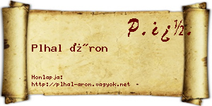Plhal Áron névjegykártya